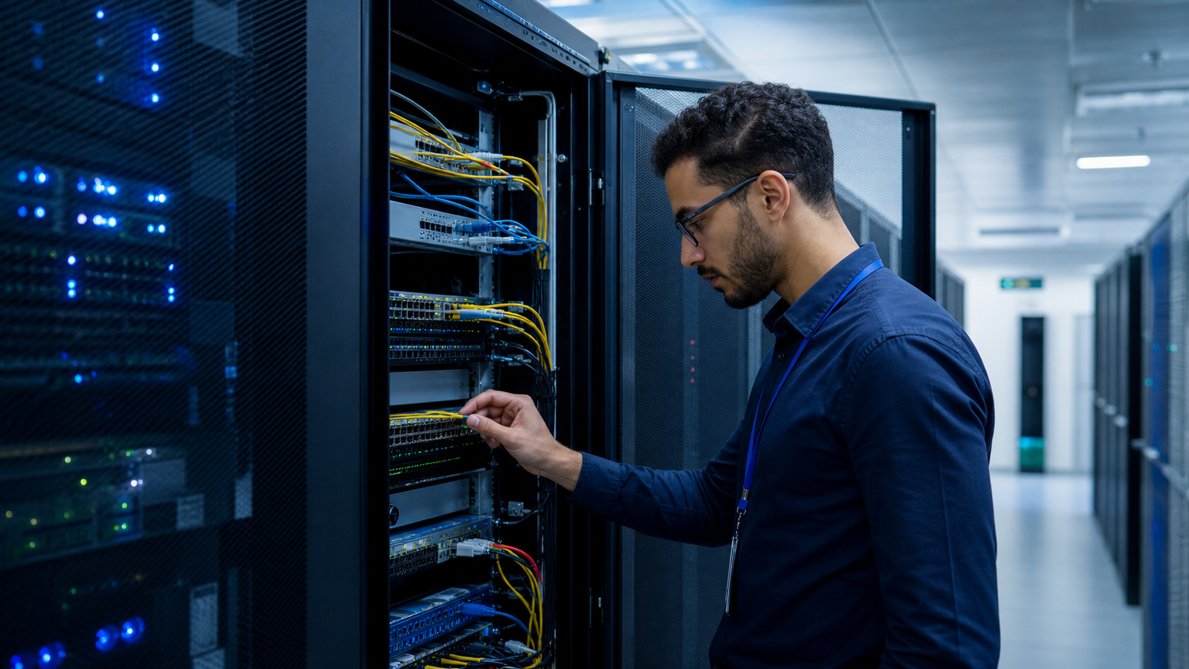 IT engineer maintaining network infrastructure